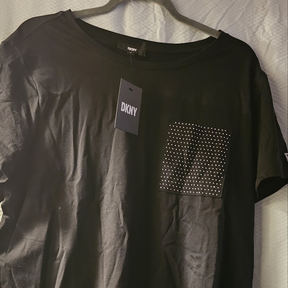Black 1X Silver studded DKNY shirt
